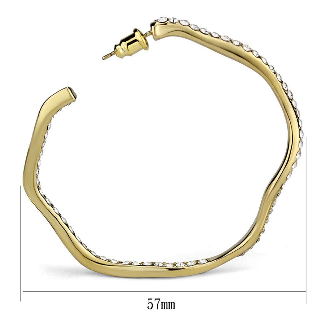Gold Brass Earrings Top Grade Crystal - Team Spirit Store USA 