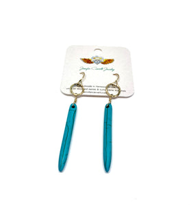 Turquoise Howlite Drop Earrings - Team Spirit Store USA 