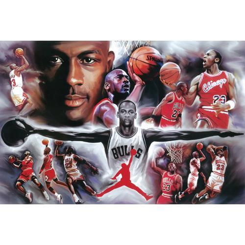 Chicago Bulls Michael Jordan Collage 24x36 Premium Poster - Team Spirit Store USA 