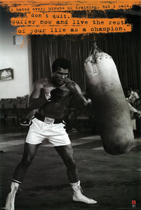 Muhammad Ali Punching Bag 24x36 Premium Poster - Team Spirit Store USA 