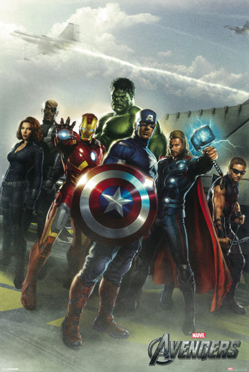 Avengers Group Shot 24x36 Premium Poster - Team Spirit Store USA 