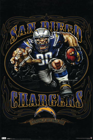 Los Angeles Chargers Grind It 24x36 Premium Poster - Team Spirit Store USA 