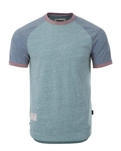 ZIMEGO Men's Short Sleeve Classic Retro Contrast Raglan Ringer T-Shirt-0