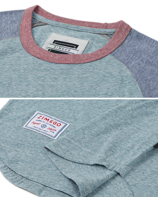 ZIMEGO Men's Short Sleeve Classic Retro Contrast Raglan Ringer T-Shirt-8