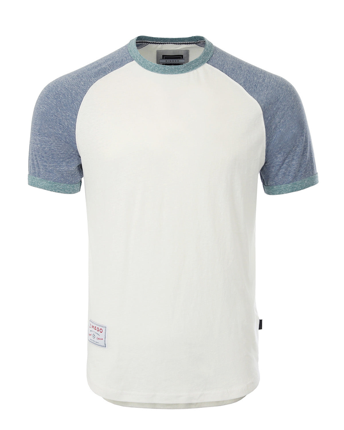 ZIMEGO Men's Short Sleeve Classic Retro Contrast Raglan Ringer T-Shirt-3