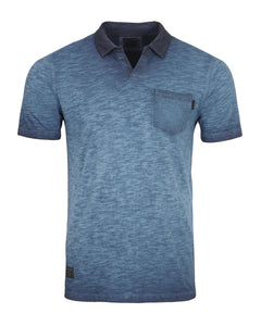 ZIMEGO Mens Polo Shirt Short Sleeve Vintage Wash Fade Dyed Casual V-Neck Henley-1