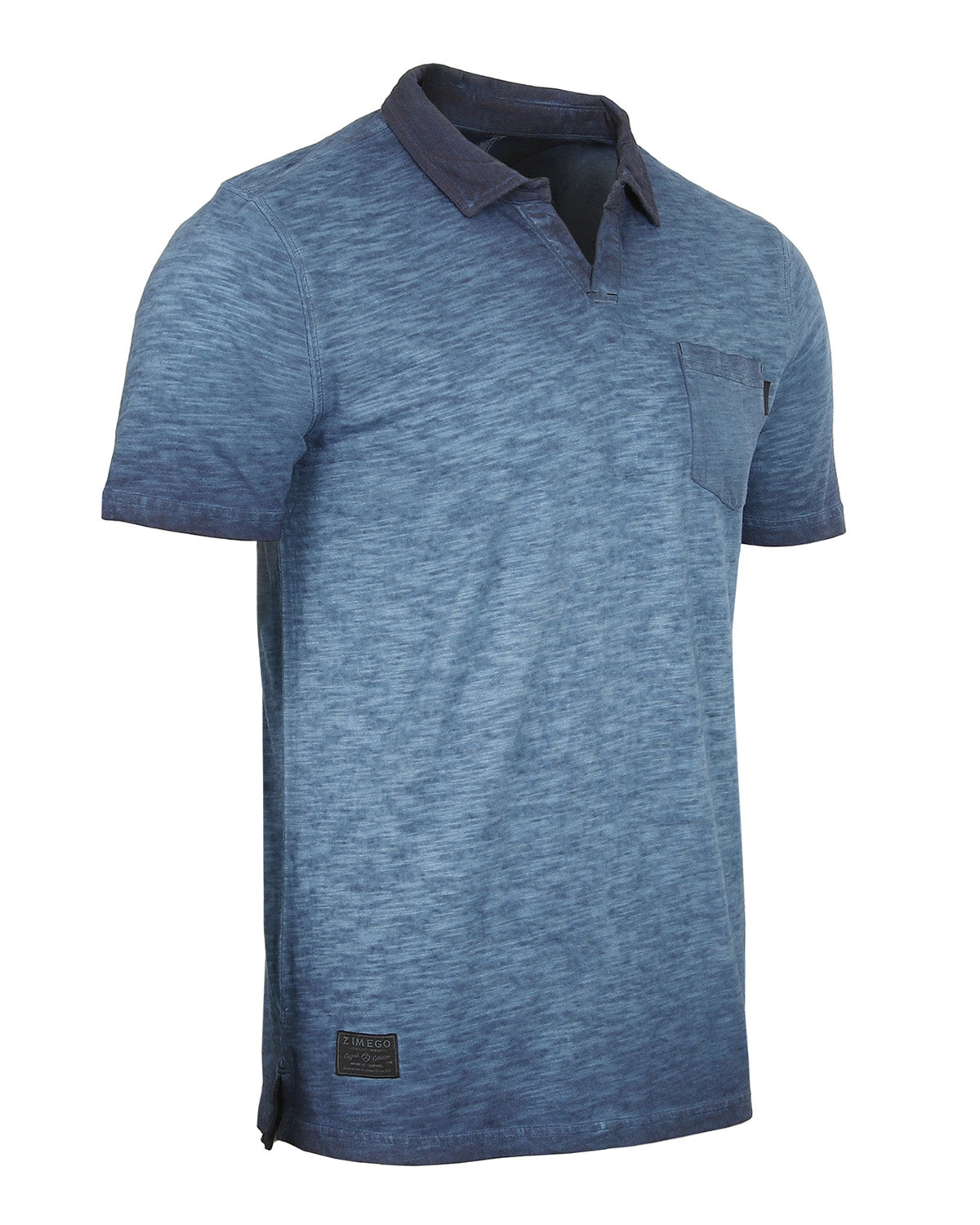ZIMEGO Mens Polo Shirt Short Sleeve Vintage Wash Fade Dyed Casual V-Neck Henley-7