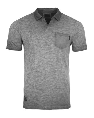 ZIMEGO Mens Polo Shirt Short Sleeve Vintage Wash Fade Dyed Casual V-Neck Henley-2