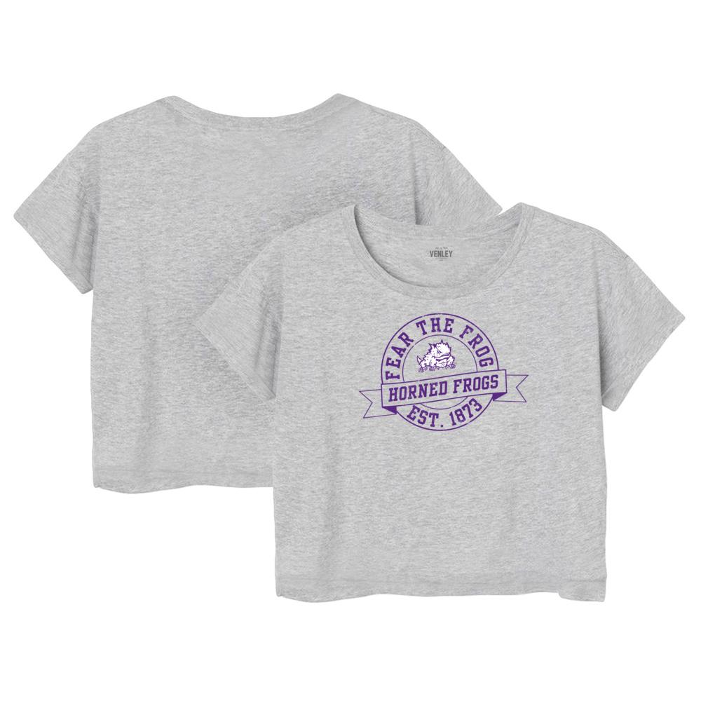Official NCAA TCU Horned Frogs TCUH05 Womens Ideal Crop T-Shirt - Team Spirit Store USA 