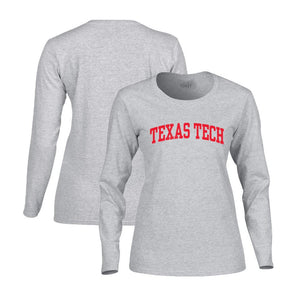 Texas Tech Red Raiders Women's Heavy Cotton Script Logo Long-Sleeve - Team Spirit Store USA 