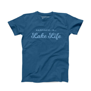 Happiness Lake Life Sea Blue T-Shirt - Team Spirit Store USA 