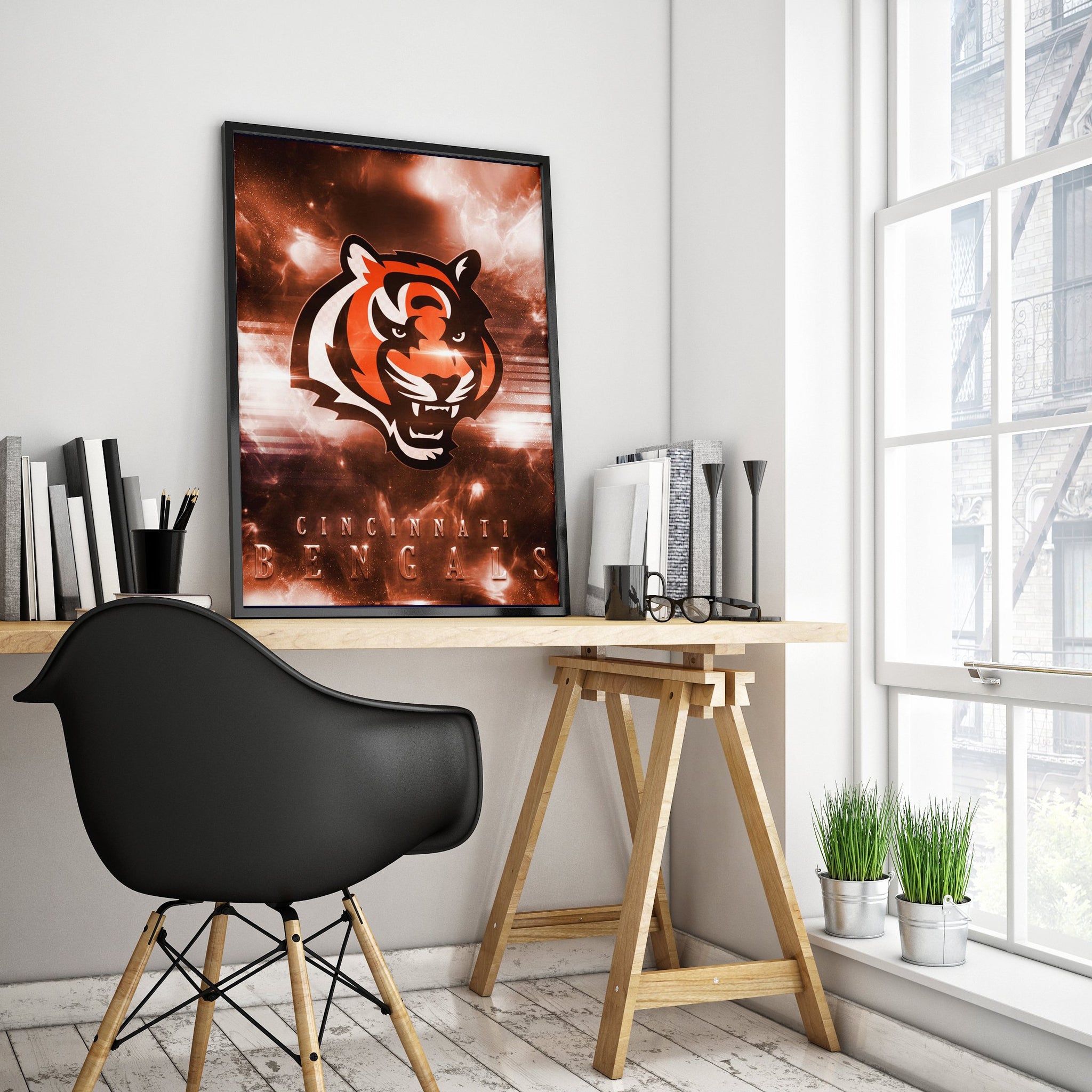 Cincinnati Bengals Logo Art Premium Poster - Team Spirit Store USA 