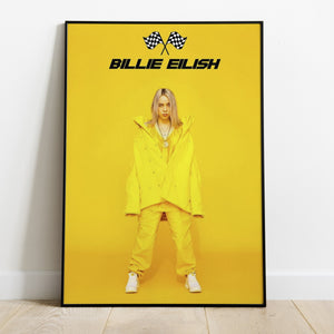 Billie Eilish Yellow Racer Premium Poster - Team Spirit Store USA 