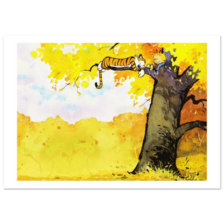 Calvin and Hobbes Resting on a Tree Poster-5