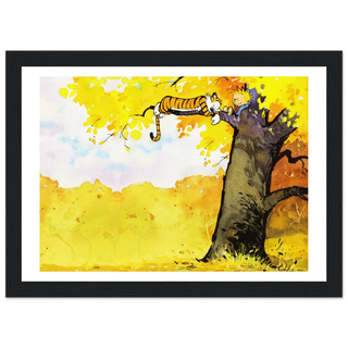 Calvin and Hobbes Resting on a Tree Poster-0