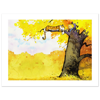 Calvin and Hobbes Resting on a Tree Poster-10