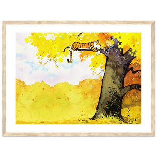 Calvin and Hobbes Resting on a Tree Poster-11
