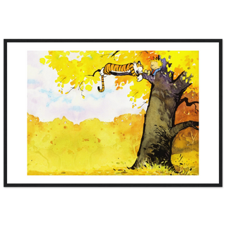 Calvin and Hobbes Resting on a Tree Poster-4
