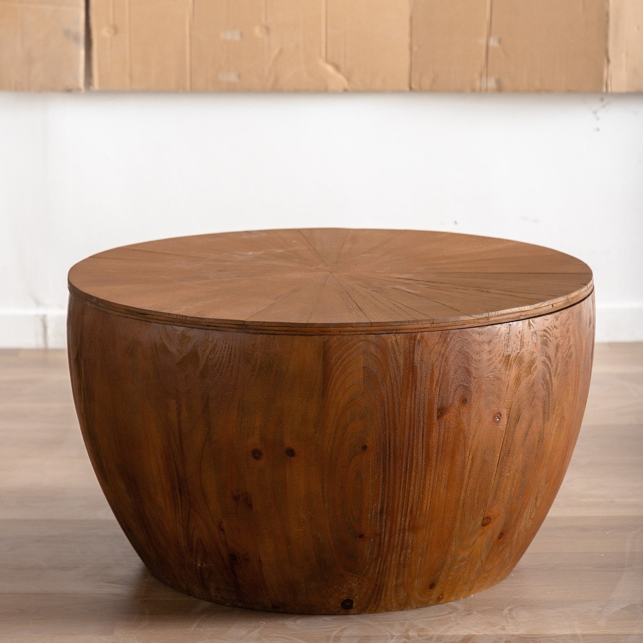 Vintage Style Bucket Shaped Coffee Table-10