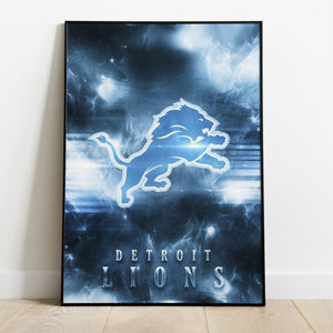 Detroit Lions Logo Art Premium Poster - Team Spirit Store USA 