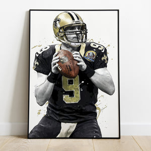 New Orleans Saints Drew Brees Premium Poster - Team Spirit Store USA 