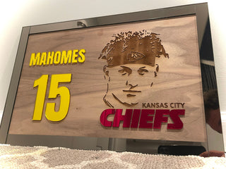Original Kansas City Chiefs Quarterback Mahomes NFL Football Mural for Gameroom-3