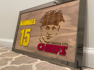 Original Kansas City Chiefs Quarterback Mahomes NFL Football Mural for Gameroom-4