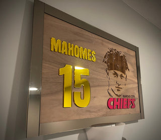 Original Kansas City Chiefs Quarterback Mahomes NFL Football Mural for Gameroom-2
