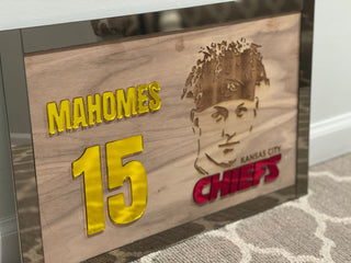 Original Kansas City Chiefs Quarterback Mahomes NFL Football Mural for Gameroom-0