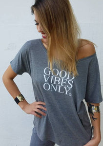 Good Vibes Only Off Shoulder Tee - Team Spirit Store USA 