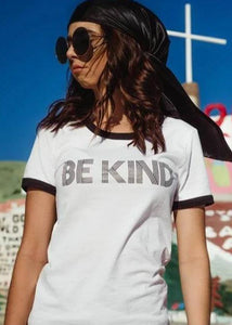 Be Kind Retro Fitted Ringer Tee - Team Spirit Store USA 