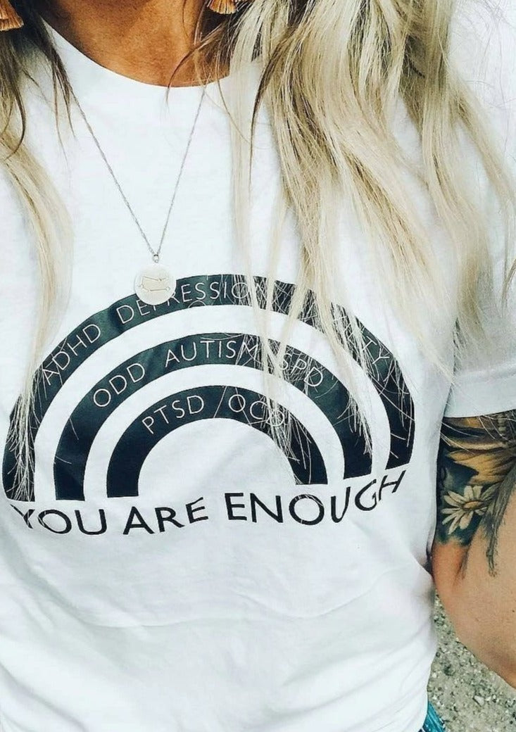 You Are Enough Short Sleeve Tee - Team Spirit Store USA 