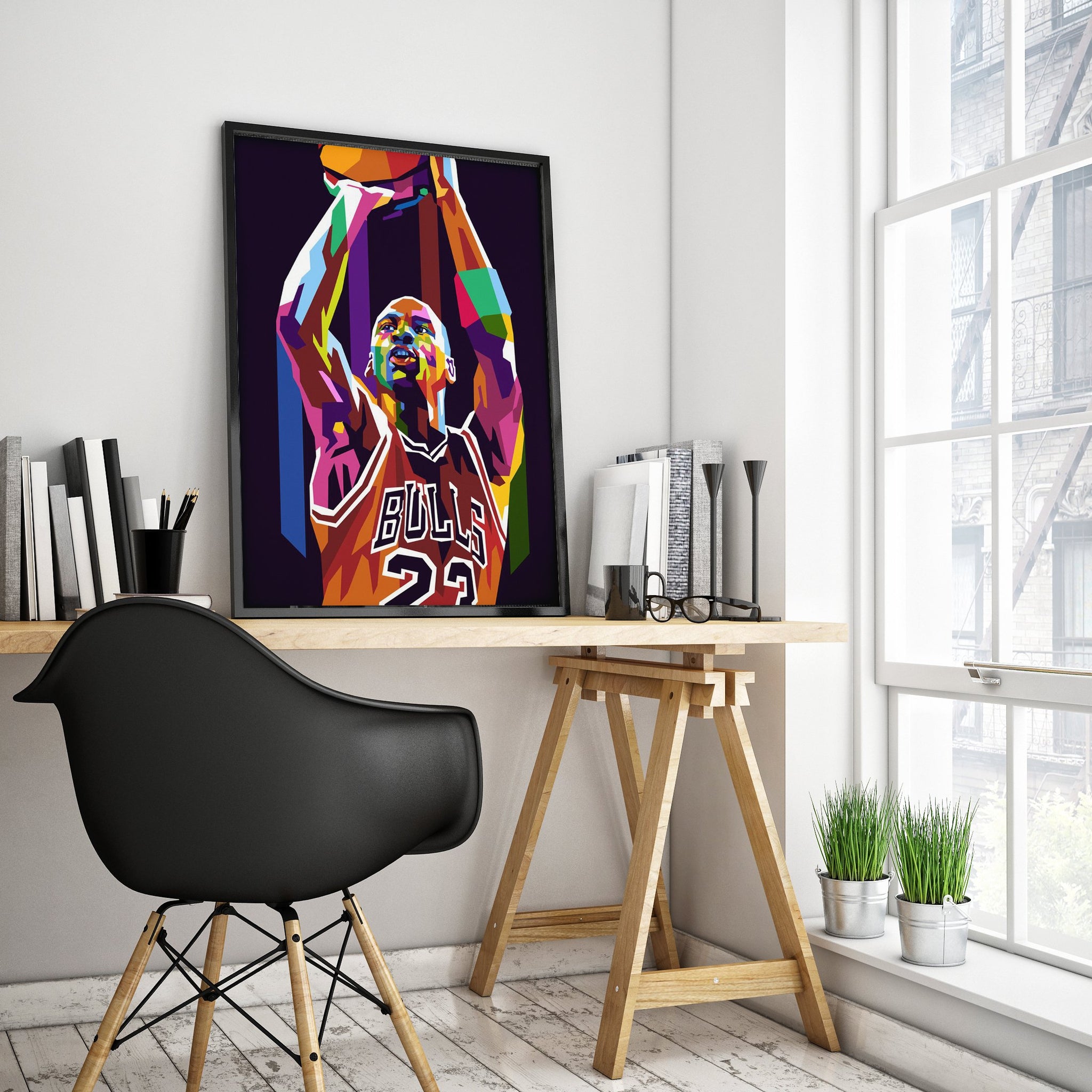 Chicago Bulls Michael Jordan Multicolor Premium Poster - Team Spirit Store USA 