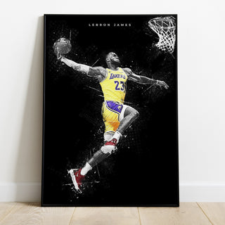 Los Angeles Lakers Lebron James Slam Dunk Premium Poster - Team Spirit Store USA 