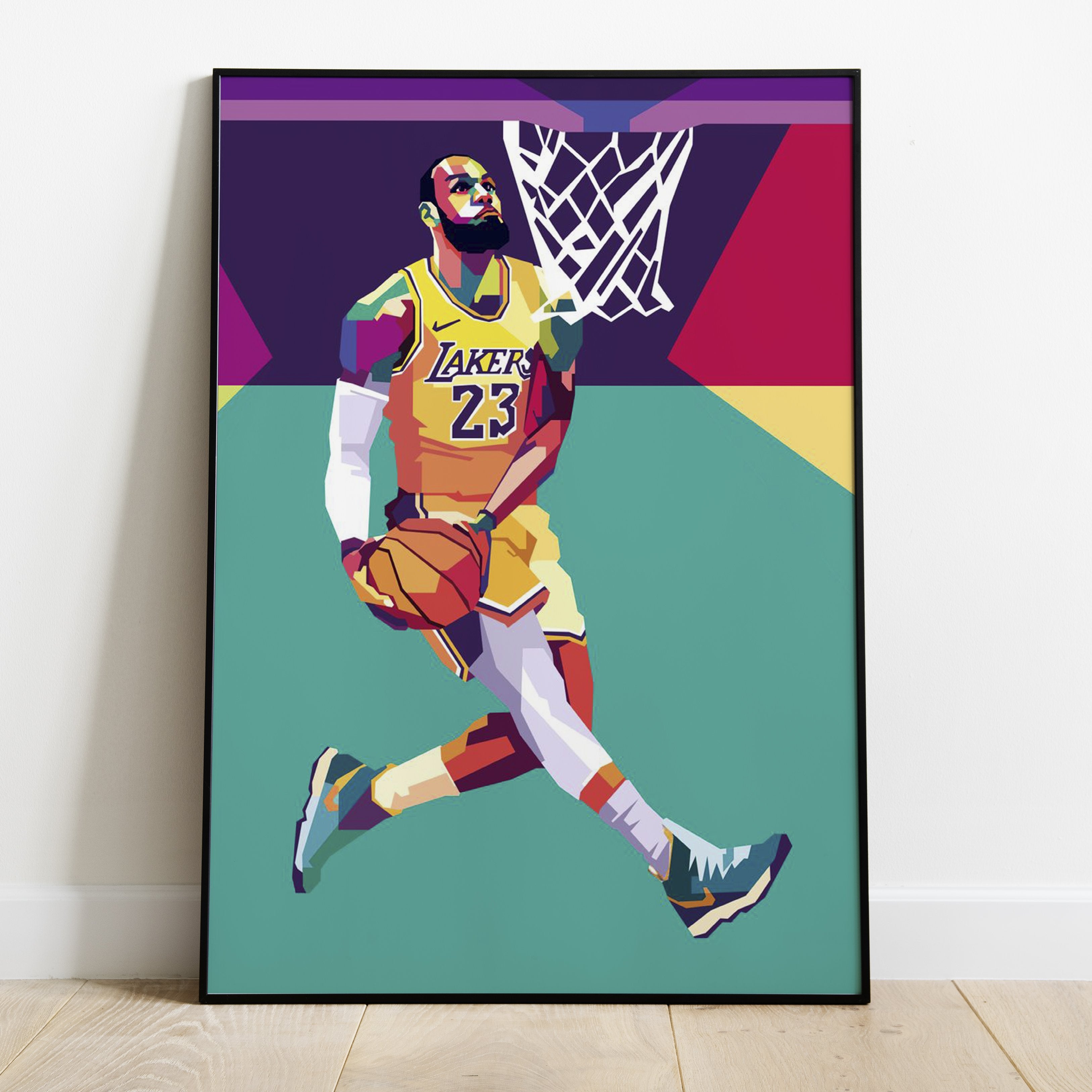 Los Angeles Lakers LeBron James Pop Art Premium Poster – Team