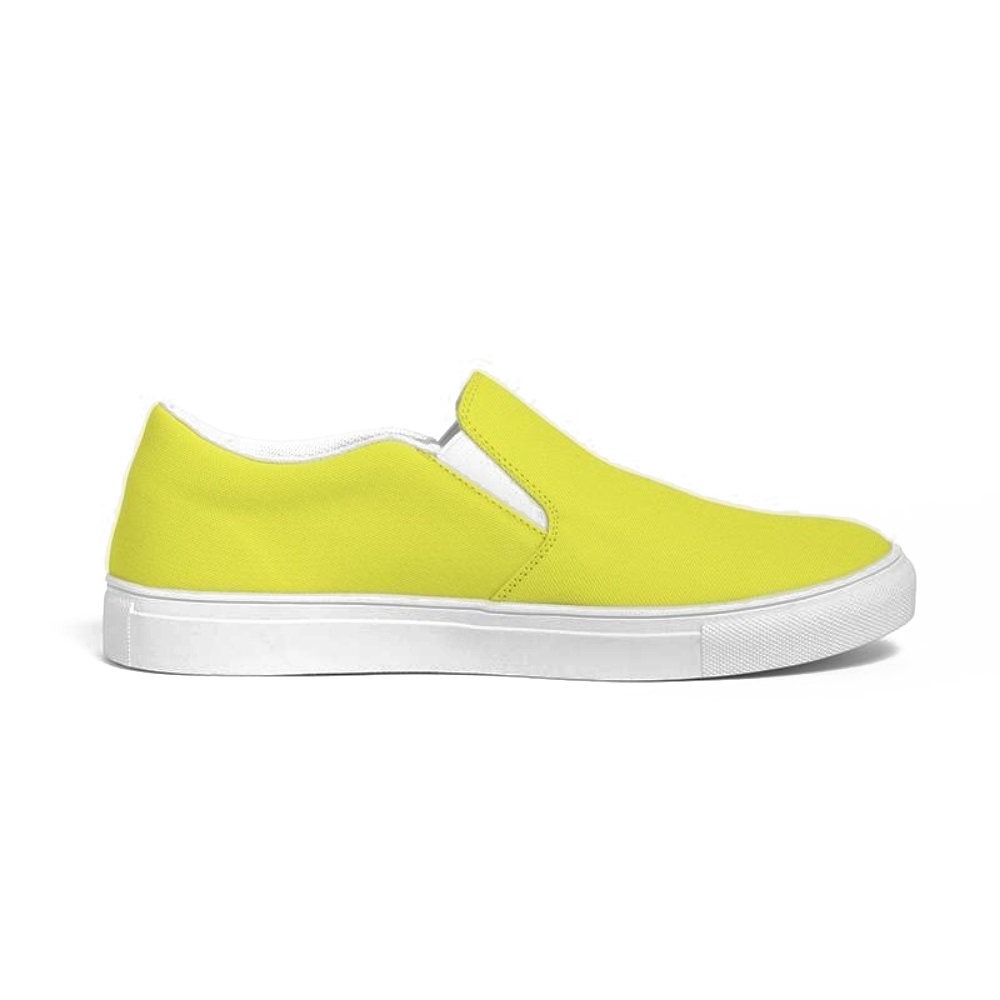 Mens Sneakers, Yellow Low Top Canvas Sports Shoes - O7Z475