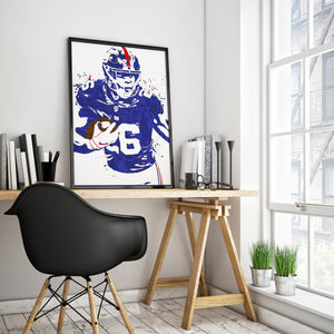 New York Giants Saquan Barkley Premium Poster - Team Spirit Store USA 