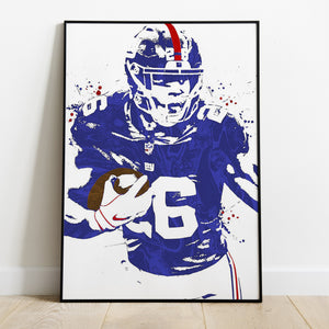 New York Giants Saquan Barkley Premium Poster - Team Spirit Store USA 