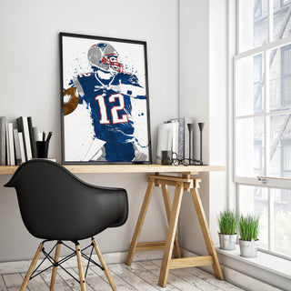New England Patriots Tom Brady Action Shot Premium Poster - Team Spirit Store USA 