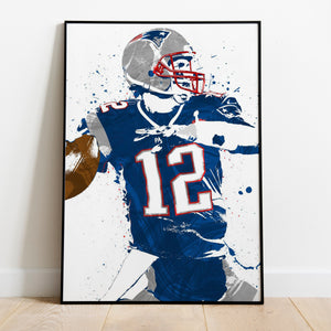 New England Patriots Tom Brady Action Shot Premium Poster - Team Spirit Store USA 